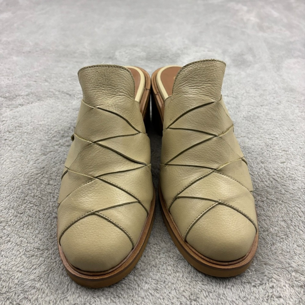 Seychelles Leather Masterpiece Clog Mules Womens 10 Cream Boho Minimalist Luxury - Picture 2 of 8